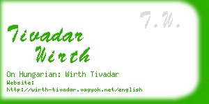 tivadar wirth business card